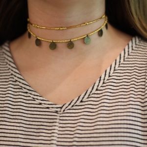Boho Golden Disc Choker